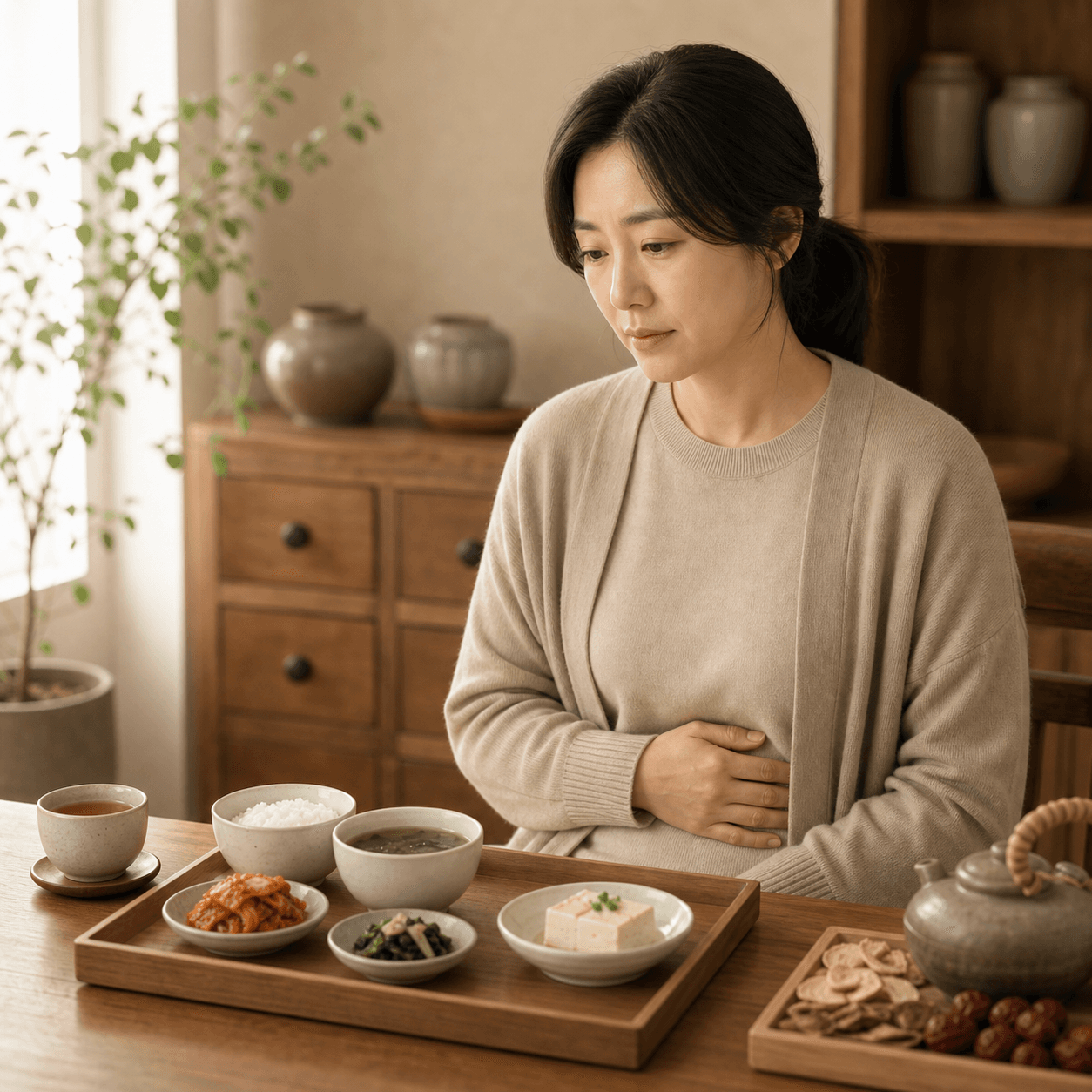 식욕부진으로 식사량이 줄어든 환자의 한방 소화기 진료 이미지